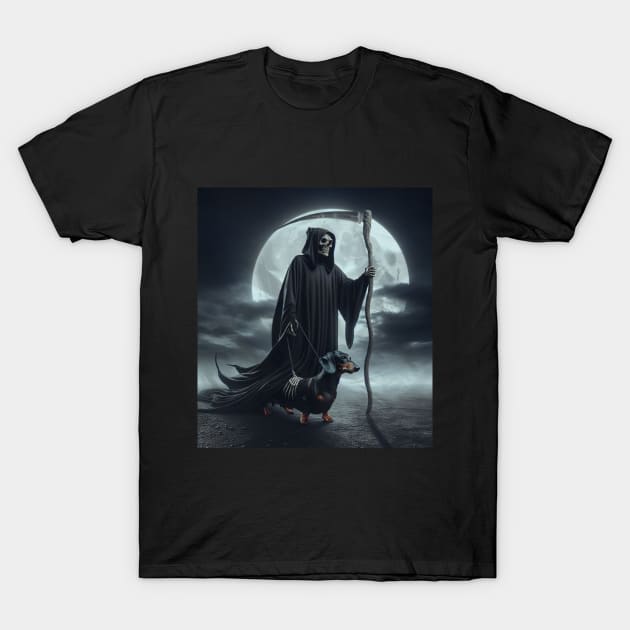 Death and a wiener by the moonlight T-Shirt by Twisted Teeze 